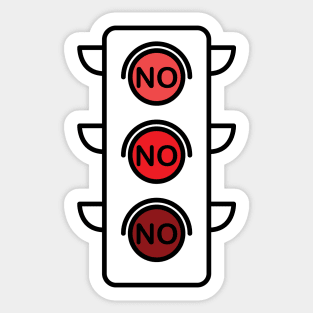 Red Traffic Light No! No! No! Sticker